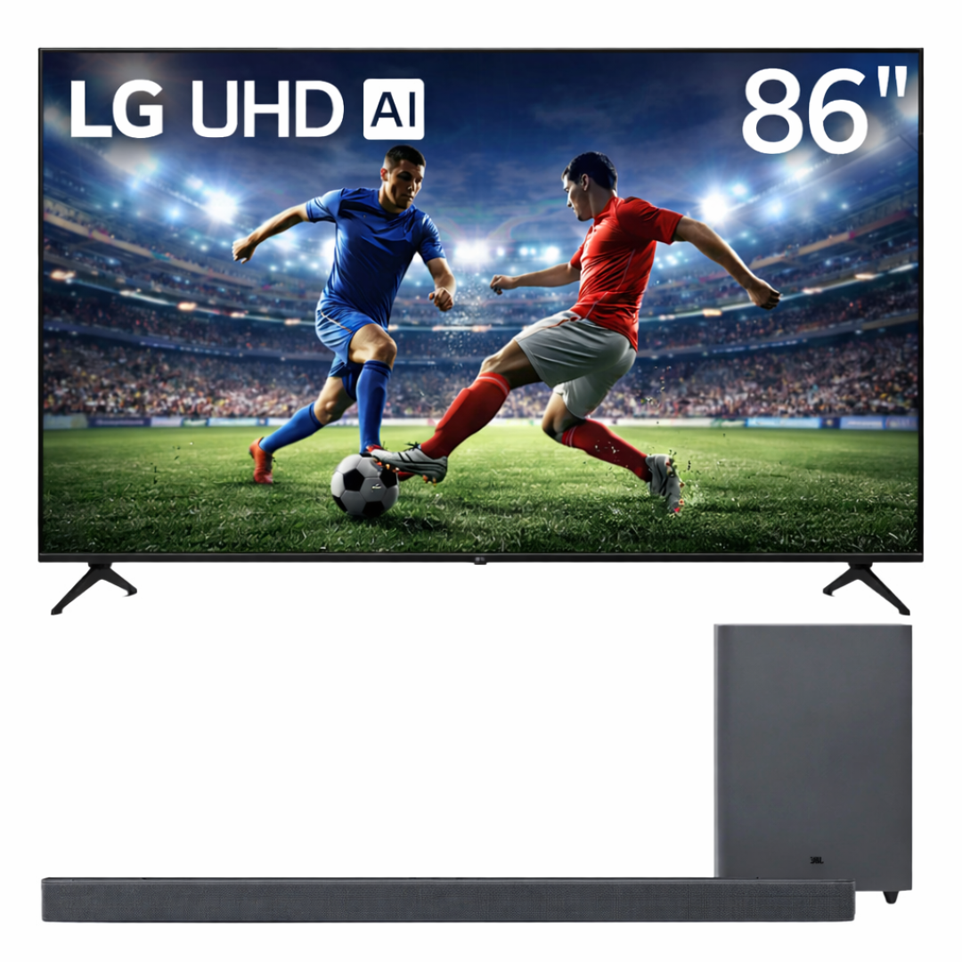 Bundle: LG Class 86" UA7500 UHD 4K AI Smart TV + JBL MK2 2.1-Ch Soundbar with Subwoofer