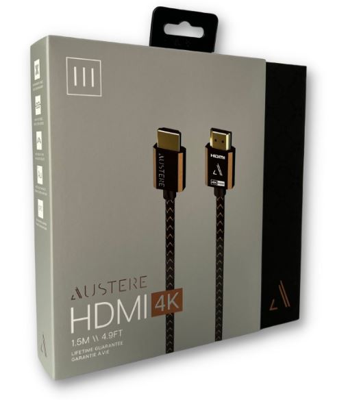 Cable HDMI 4K de 1,5 m de la serie Austere 3S4KHD215M III, color negro 