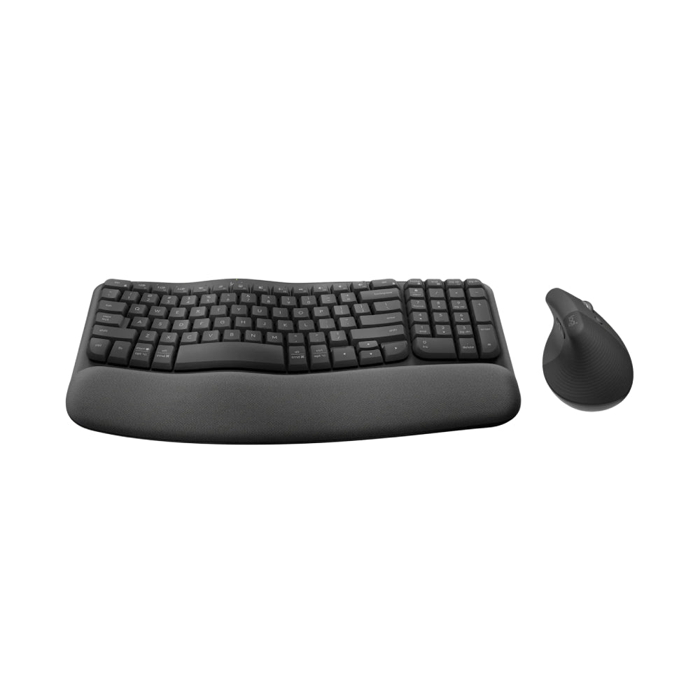 Logitech Wave Keys & Lift Vertical Mouse and Ergonomic Wireless Keyboard Combo