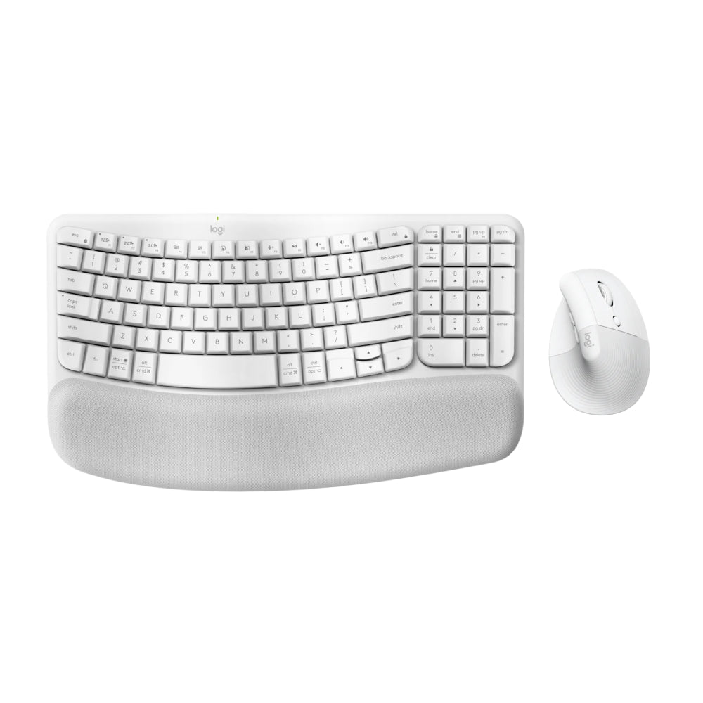Logitech Wave Keys & Lift Vertical Mouse and Ergonomic Wireless Keyboard Combo