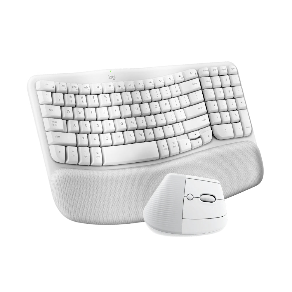 Logitech Wave Keys & Lift Vertical Mouse and Ergonomic Wireless Keyboard Combo