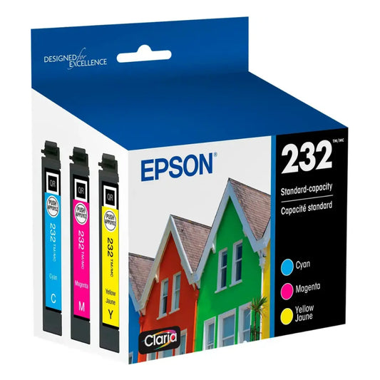Epson 232 T232520-S Claria Standard Capacity Ink Cartridge (3-Pieces) - Cyan/Magenta/Yellow