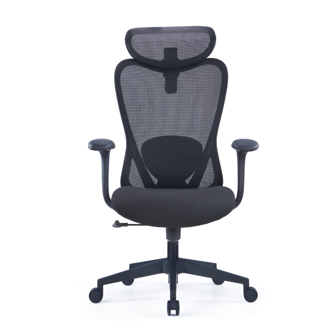 Black Widow Ergonomic Office Chair with Adjustable Headrest - Black