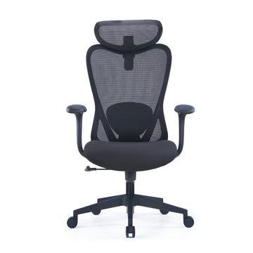 Black Widow Ergonomic Office Chair with Adjustable Headrest - Black