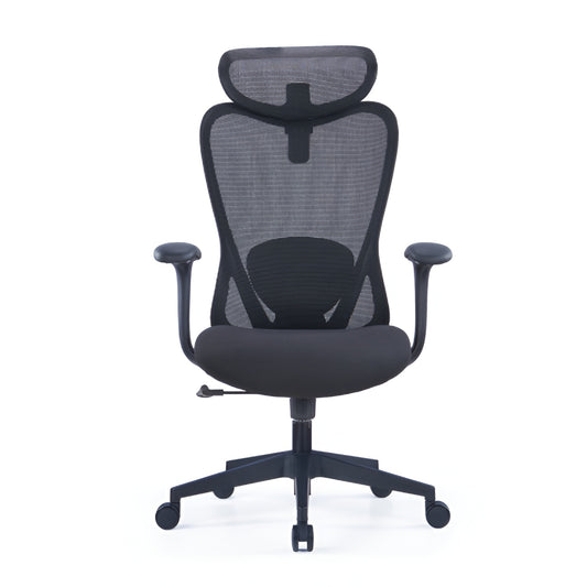 Black Widow Ergonomic Office Chair with Adjustable Headrest - Black