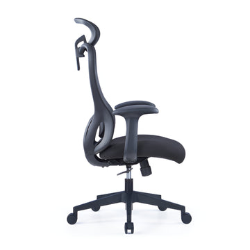 Black Widow Ergonomic Office Chair with Adjustable Headrest - Black