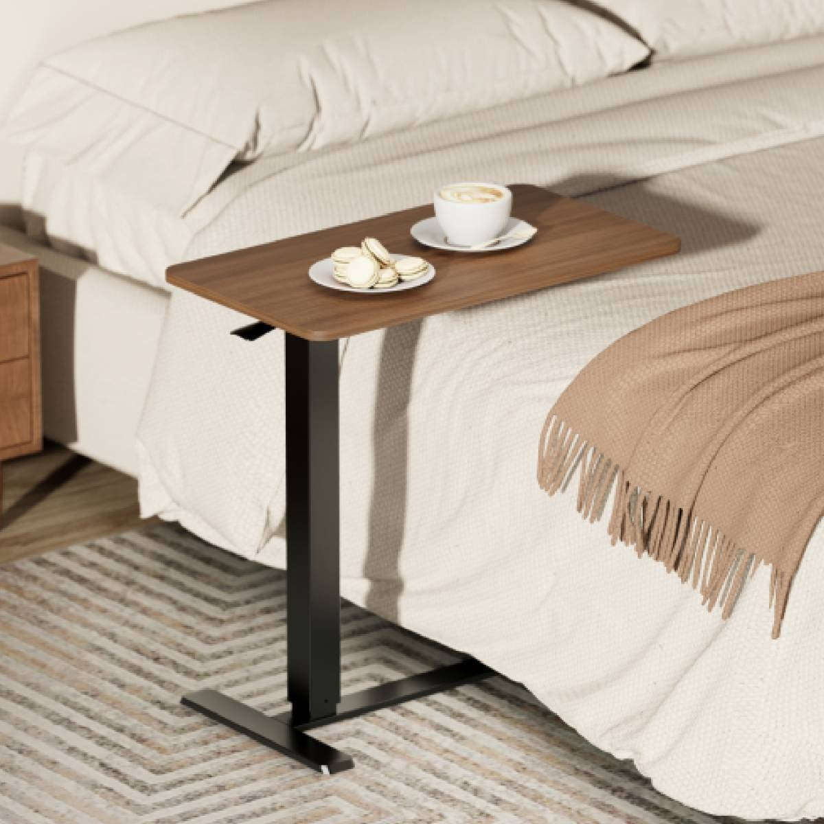 Mobile Height Adjustable Side Table by Black Widow