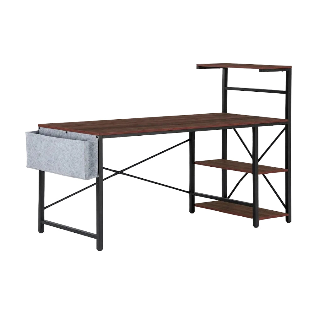 Rectangle Gaming Desk with Storage Shelves by Black Widow