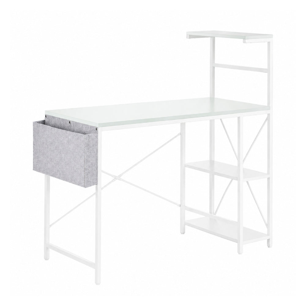 Rectangle Gaming Desk with Storage Shelves by Black Widow