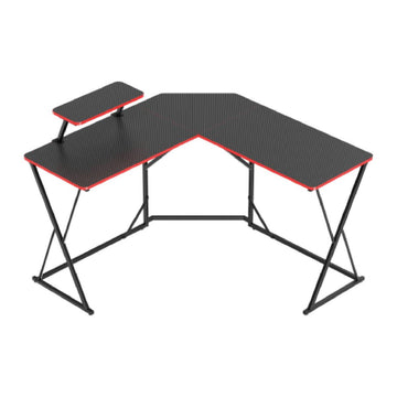Corner Gaming Desk with Monitor Riser by Black Widow