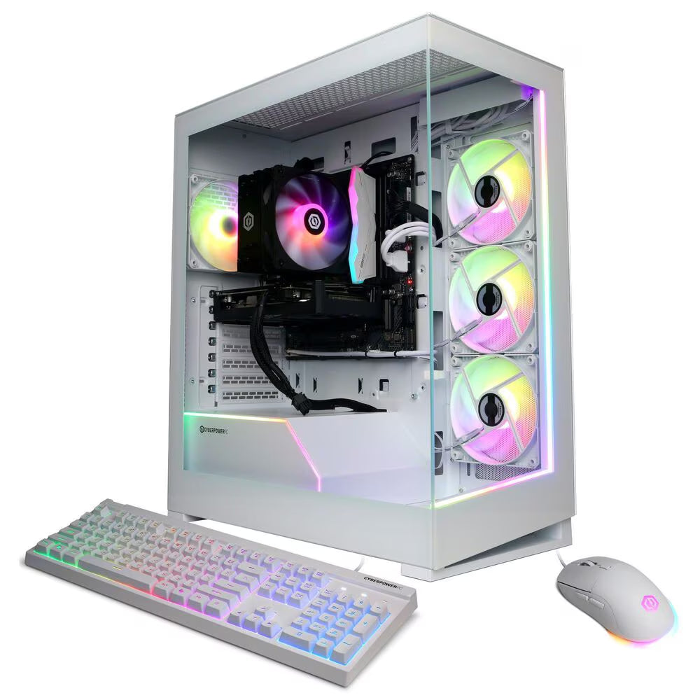 CyberPowerPC GXI11240CP16 Gamer Xtreme Desktop Computer - Intel Core i5-14400F with 16GB Memory and 2TB SSD - White