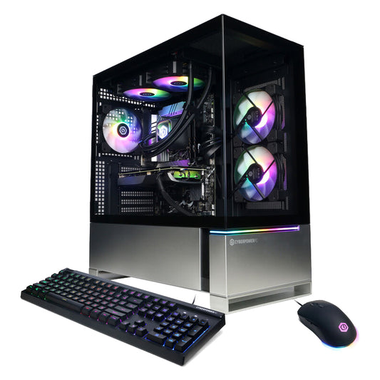 CyberPowerPC SLCAI6800CPG Supreme Liquid Cool Gaming Desktop Computer - AMD Ryzen 7 8700F with 32GB Memory - 2TB SSD - Black