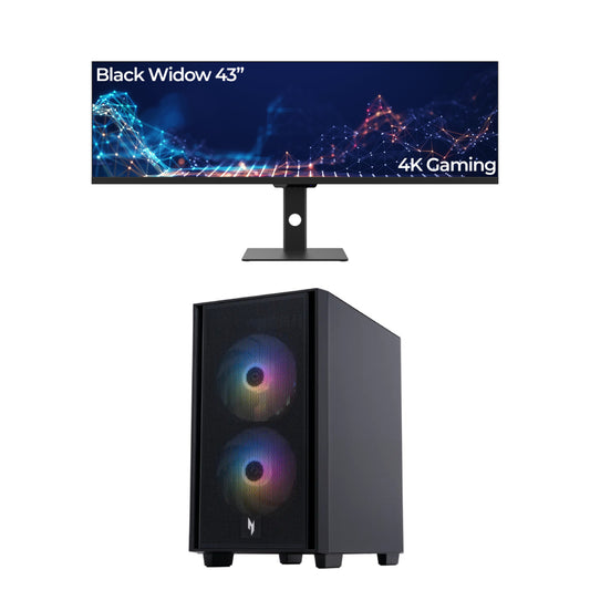 Bundle: Black Widow 43" 4K Gaming Monitor + Acer Nitro 60 Gaming Desktop - Intel Core i5 14th Generation with 16GB Memory and 1TB NVMe SSD