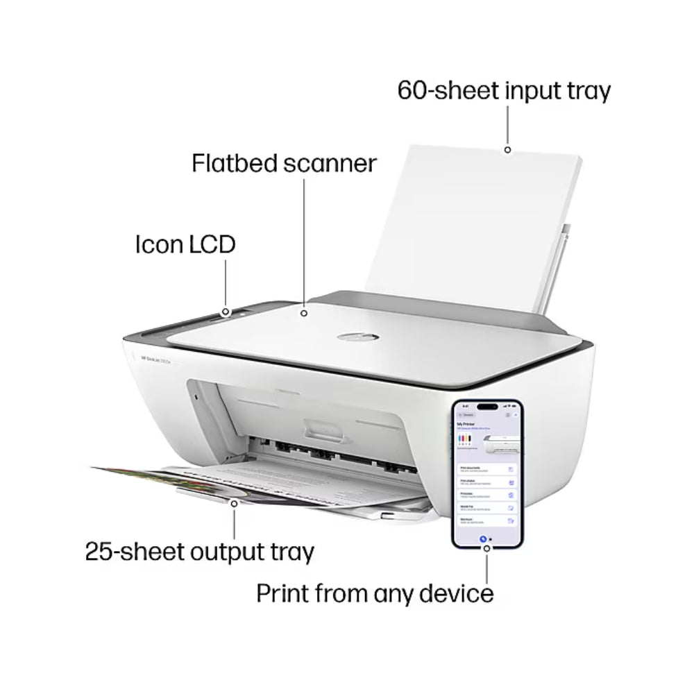 HP DeskJet 2855e Wireless All-in-One Printer - White