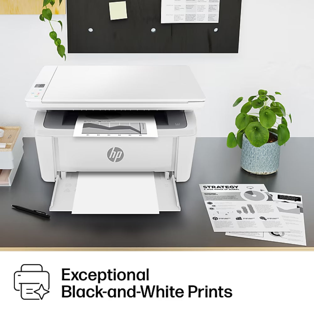 HP LaserJet M140w Wireless Black and White Printer - White