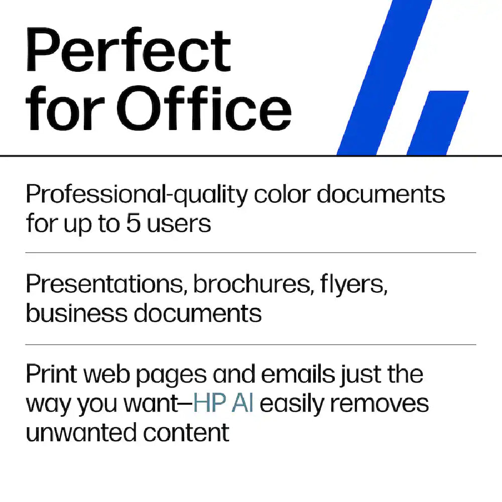HP OfficeJet Pro 9125 Wireless AI Enabled All-in-One Inkjet Printer with Ink - White