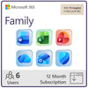 Microsoft 365 Family 1 Year Subscription for 1 - 6 People that includes Advanced Security, Cloud Storage, and Innovative Apps with Microsoft Copilot.