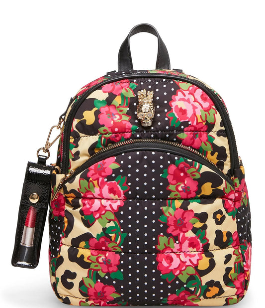 Betsy Johnson Pretty Puffer Multi Printed Backpack