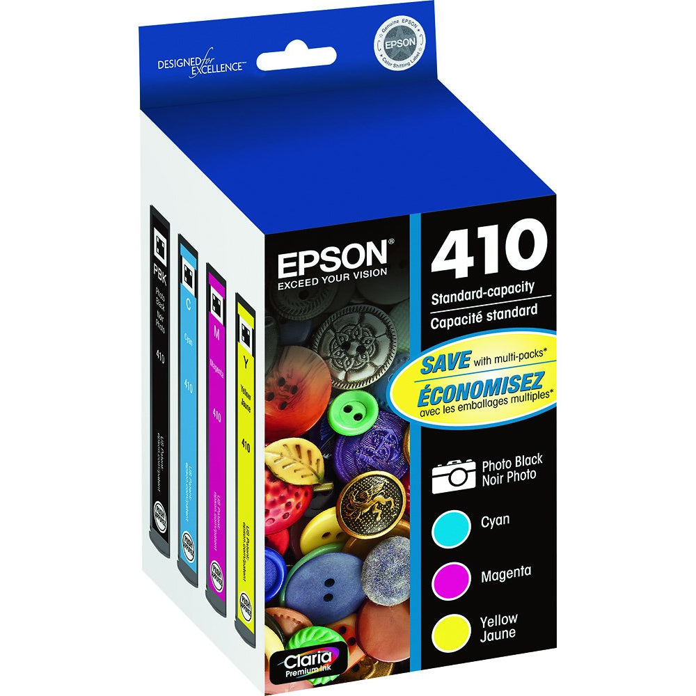 Epson T410520-S Claria Premium 410 Standard Capacity Ink Cartridge (4-Pack) - Curacao