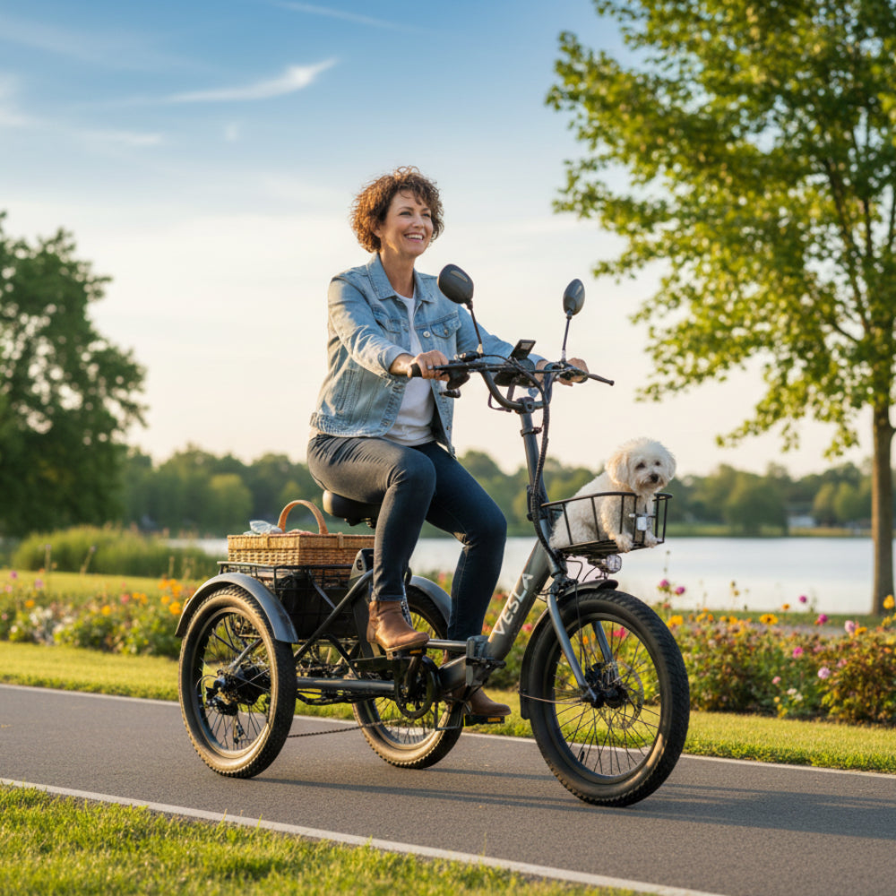 Vesla Fat Tire Trike - Gray/Black