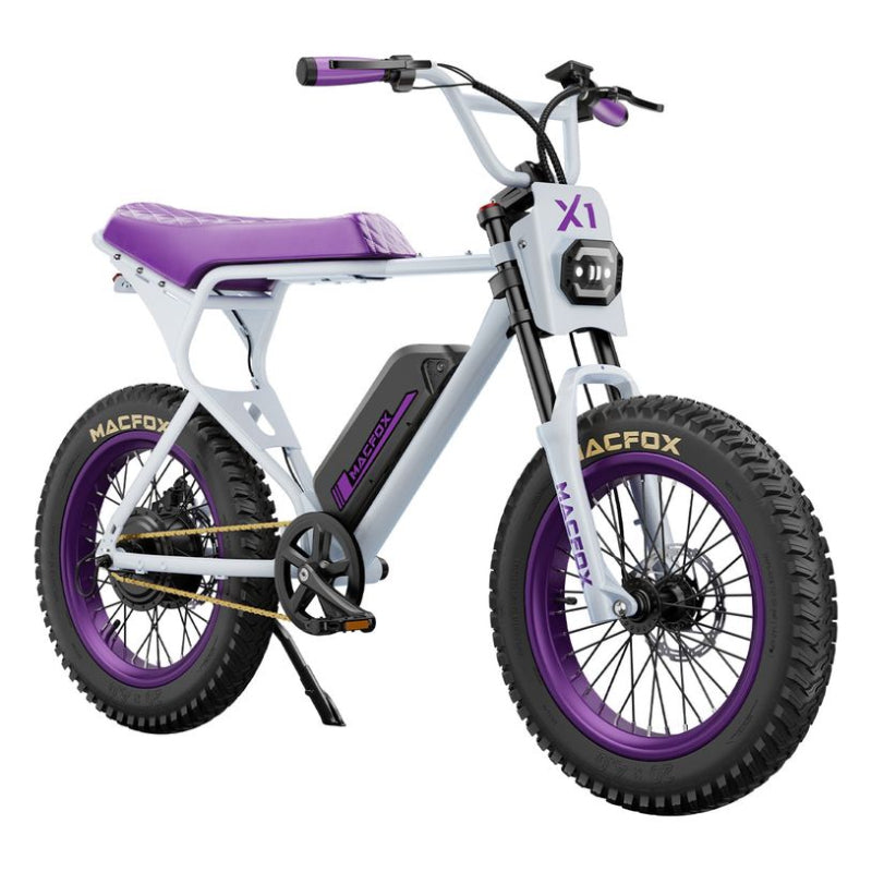 Macfox X1S x Bs.zay Electric Bike - Purple/White
