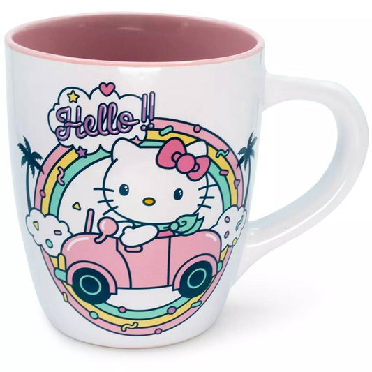 Sanrio Hello Kitty 25 oz Rainbow Car Jumbo Curved Ceramic Mug - Multicolor