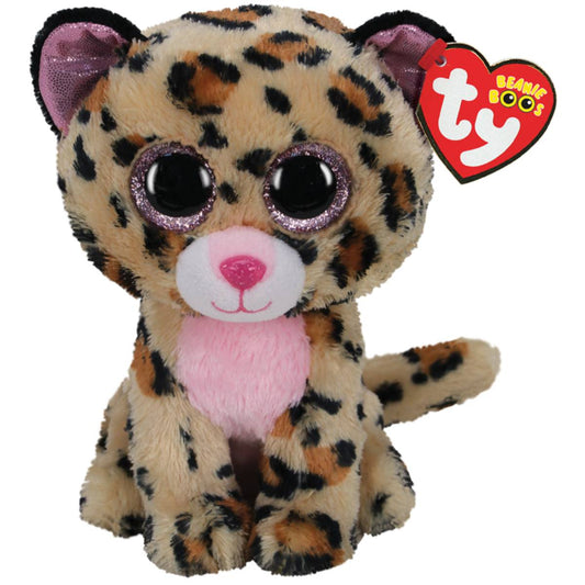 Ty Livvie 6" Leopard Toy- Brown/Pink