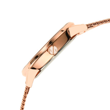 Armani Exchange Lola Women's 36mm Rose Gold-Tone Watch with Bracelet - Silver Dial
