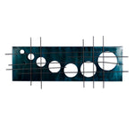 Decoración de pared abstracta contemporánea de UMA Enterprises de 17" x 40" en metal, azul oscuro