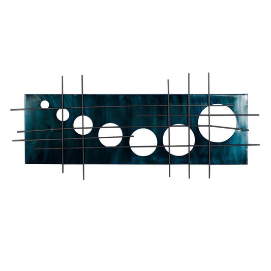 UMA Enterprises Contemporary 17" x 40" Abstract Wall Decor in Metal - Dark Blue