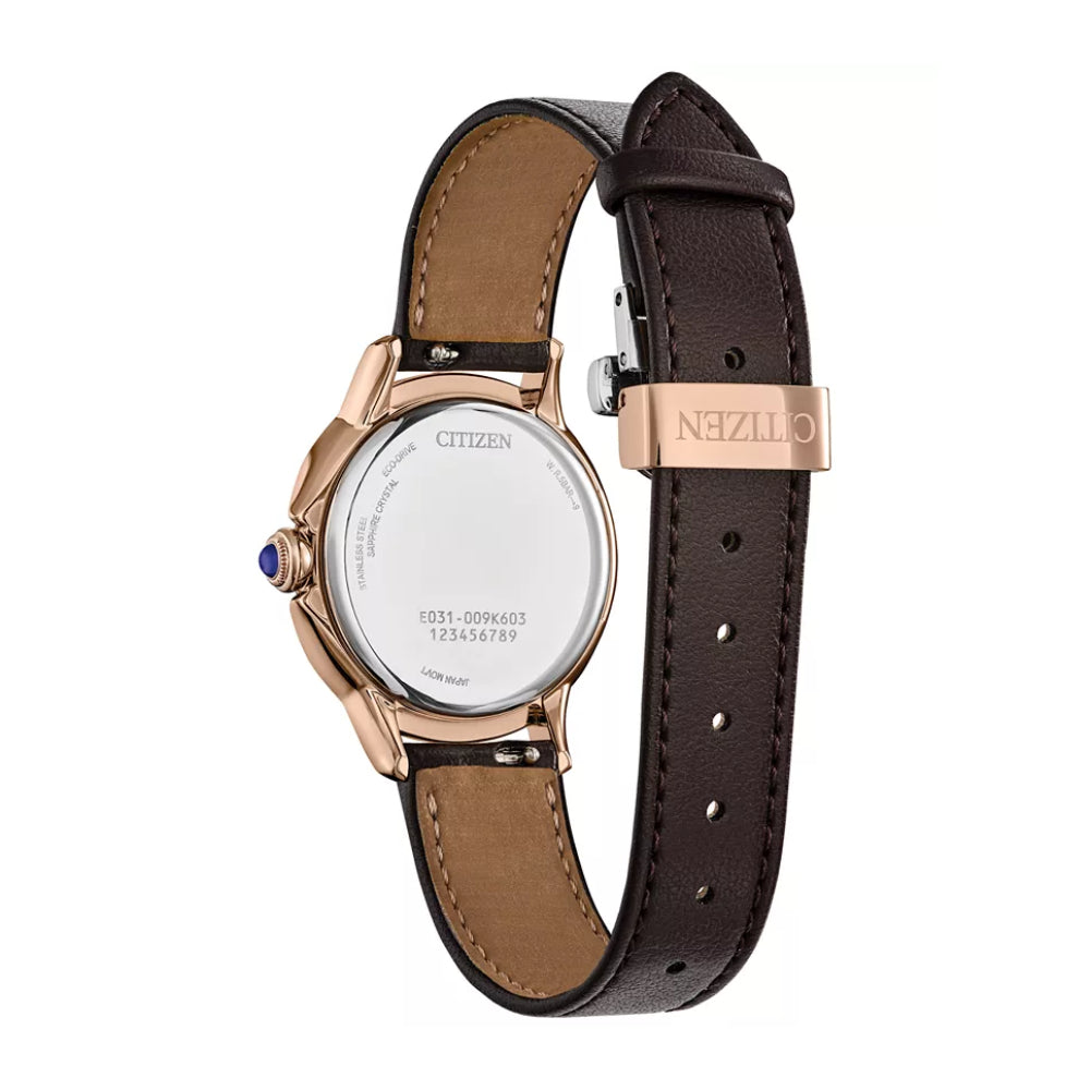 Citizen Ceci Women's 32mm Brown Strap Watch - Rose Gold Dial