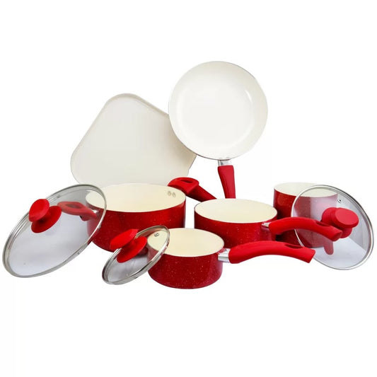 San Jancito 9-Piece Cookware Set - Red