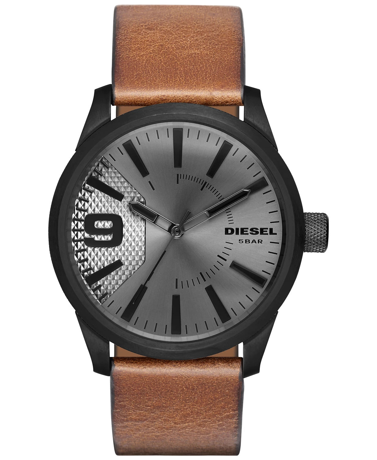 Diesel Rasp Leather Strap Watch - Brown