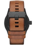 Diesel Rasp Leather Strap Watch - Brown - Curacao