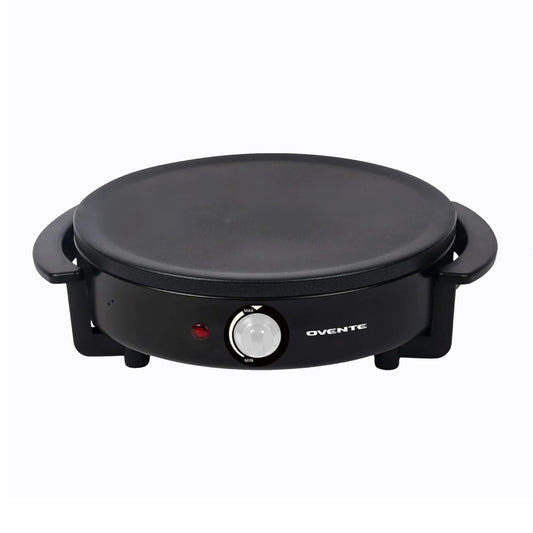 Ovente CRM1122B Electric Crepe Maker and Pancake Griddle Cooktop - Black