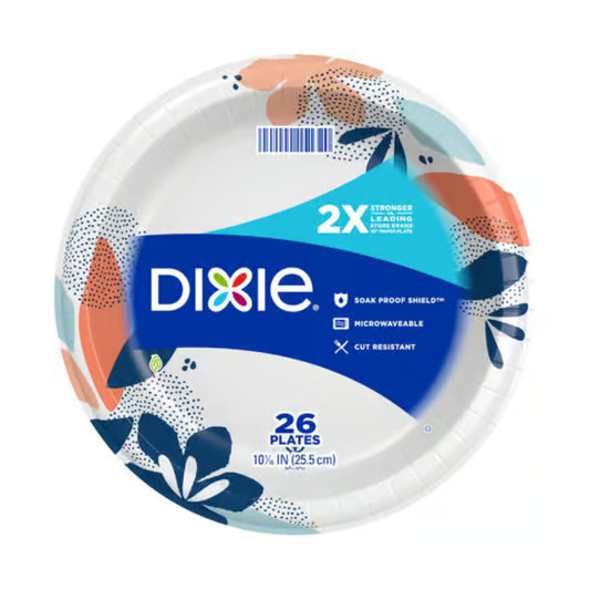 Dixie 10" Flowers Bloom Dinner Paper Plates (26-Count)