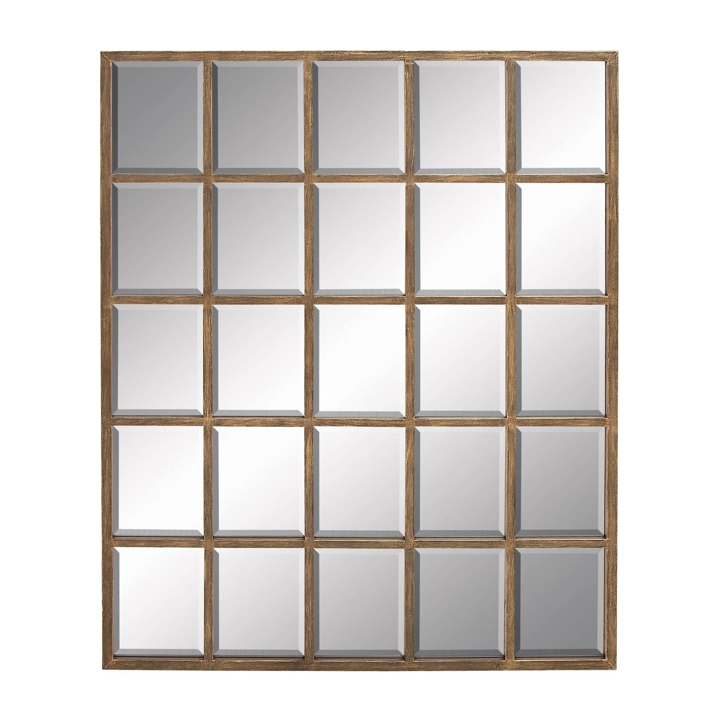 Wood & Metal Wall Mirror - Brown