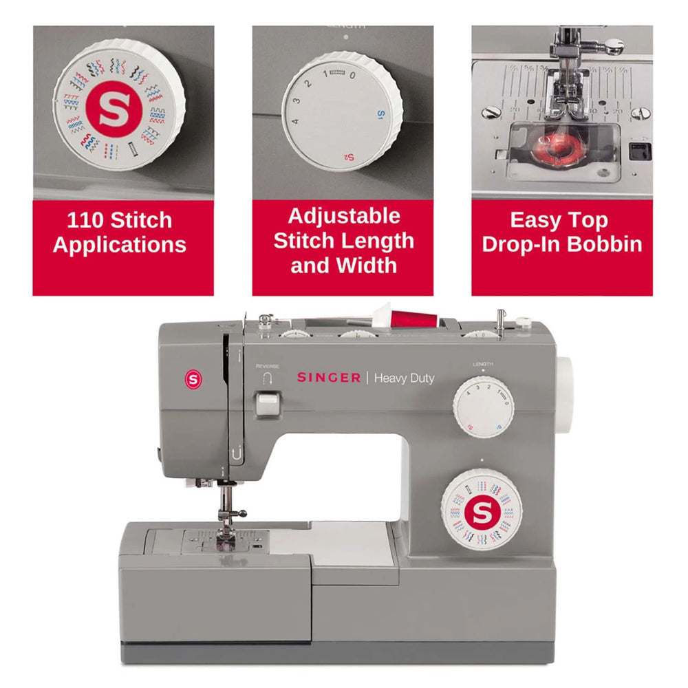 Singer 4423 Heavy Duty Sewing Machine with 97 Stitch Applications - Gray