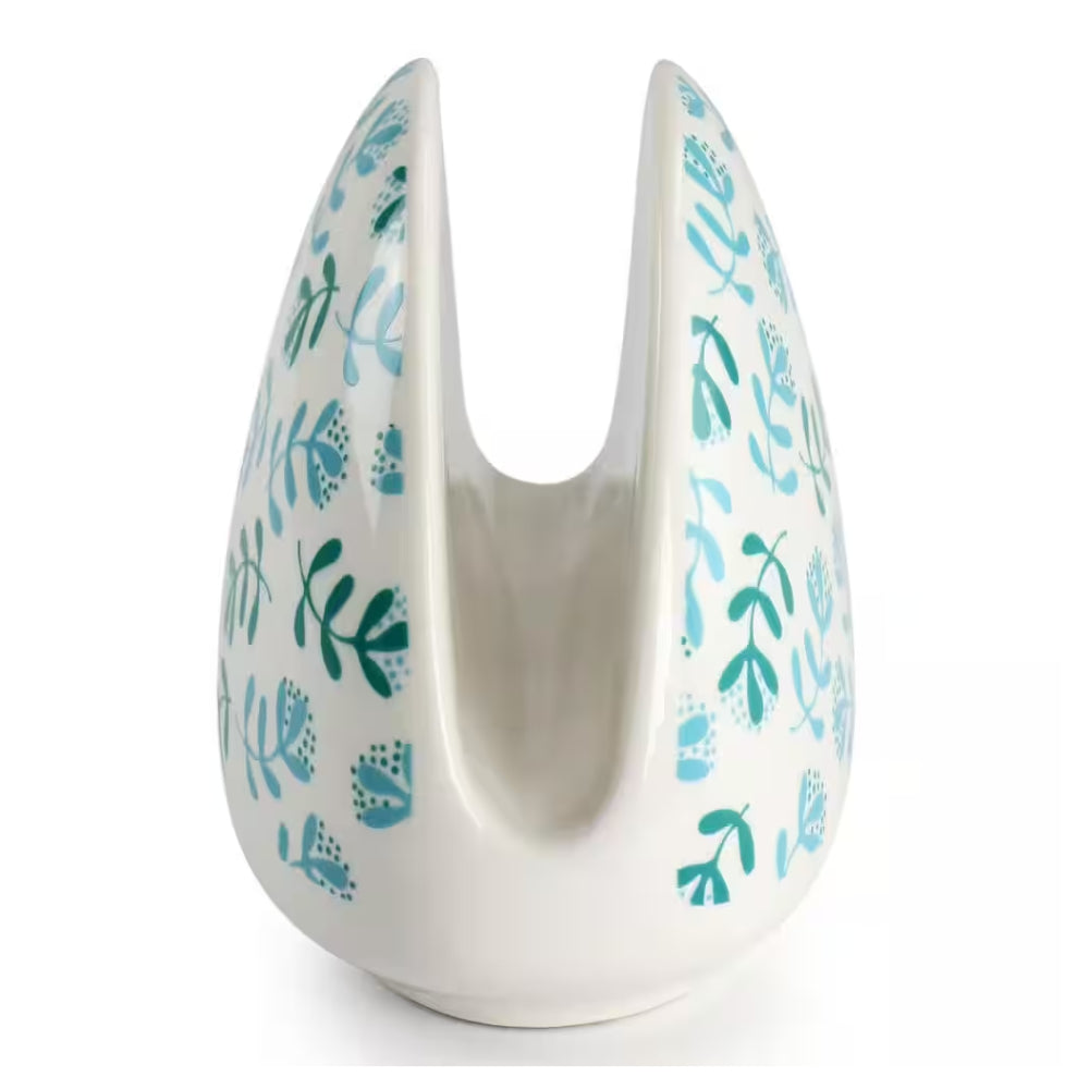 Gibson Home Village Vines Fine Ceramic Napkin Holder - White