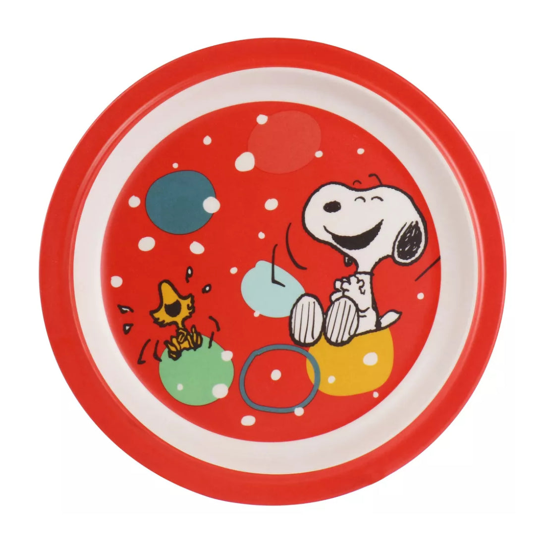 Gibson Peanuts Fun Times Bamboo Melamine Dinnerware Set (5-Piece) - Red