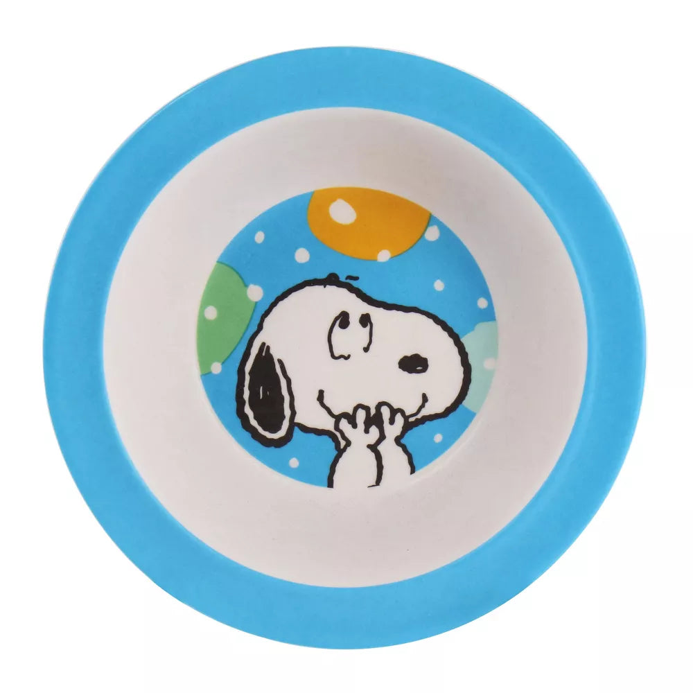 Gibson Peanuts Fun Times Bamboo Melamine Dinnerware Set (5-Piece) - Blue