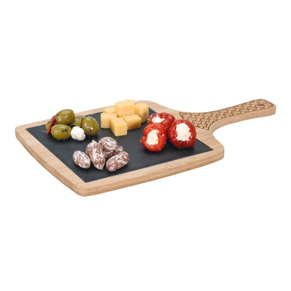 Koopman 210000750 Bamboo Serving Board, Brown/Black