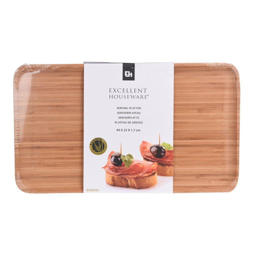 Koopman Bamboo Wooden Plate, Brown