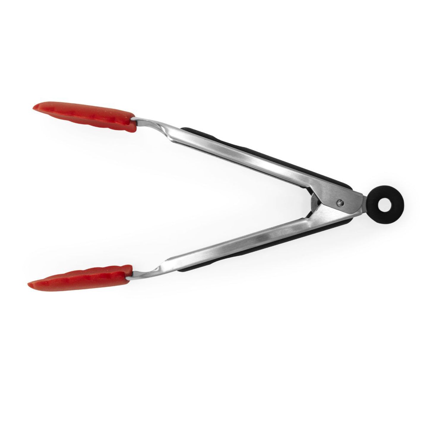 Starfrit 9" Silicone Tongs - Red/Silver