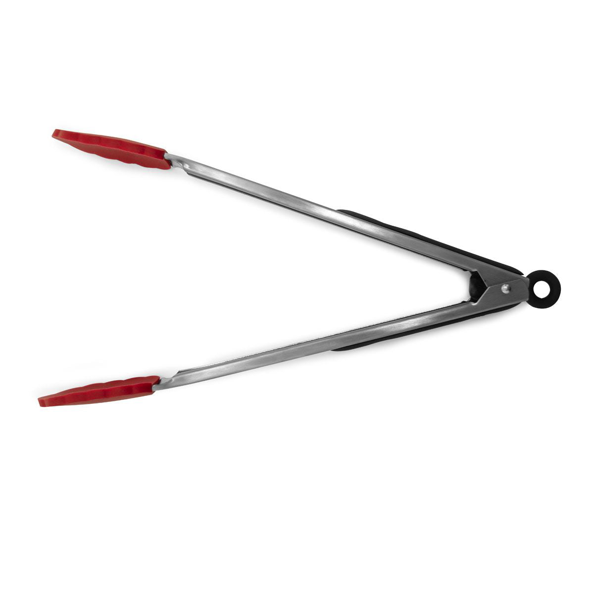 Starfrit 12" Silicone Tongs - Red/Silver