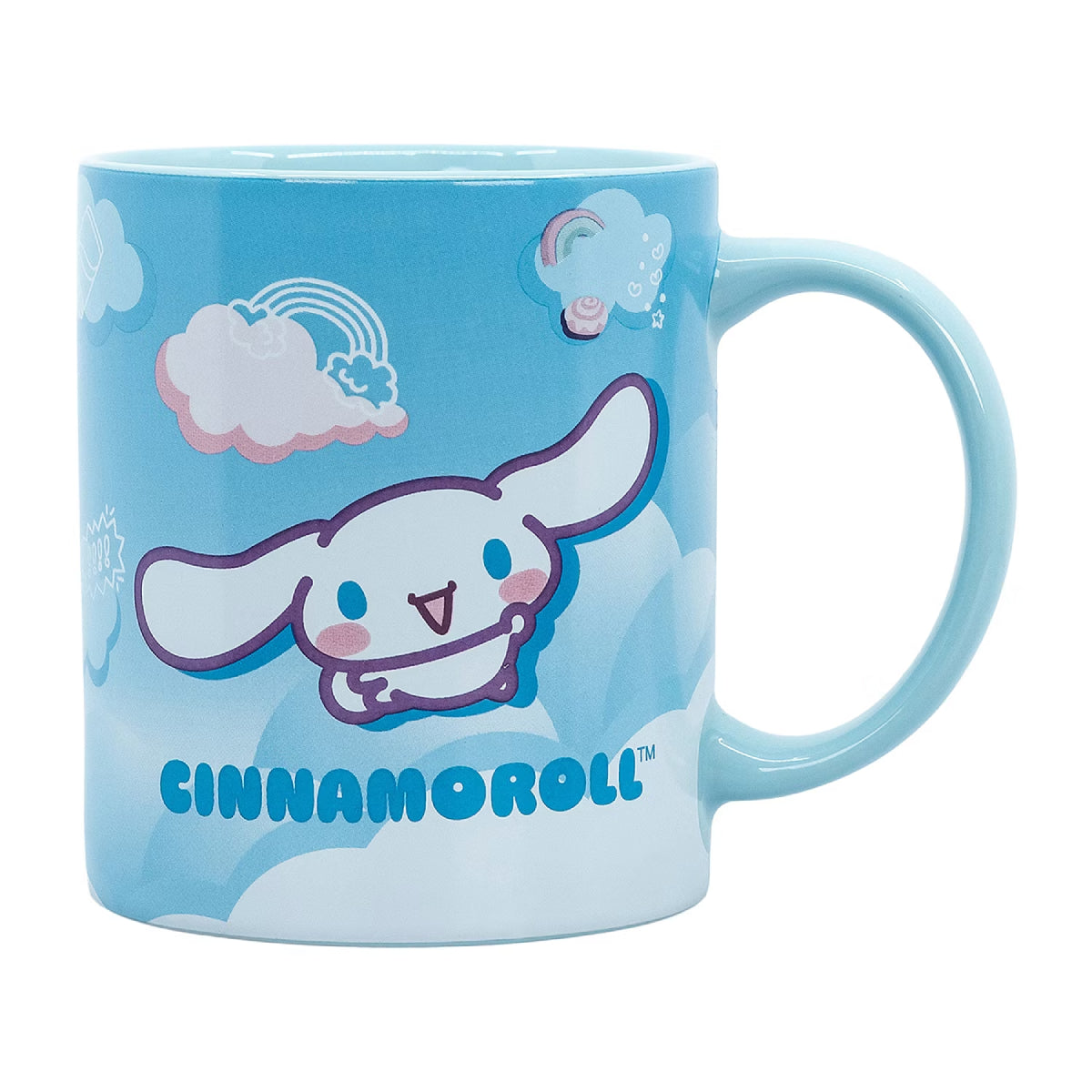 Juego de calentadores de tazas Cinnamoroll de 12 oz de Hello Kitty y sus amigos, azul claro