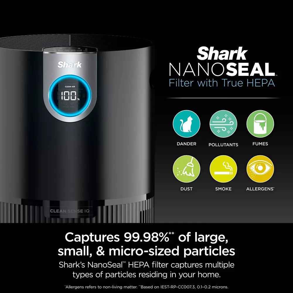 Shark - Air Purifier MAX with True NanoSeal HEPA - Charcoal Grey