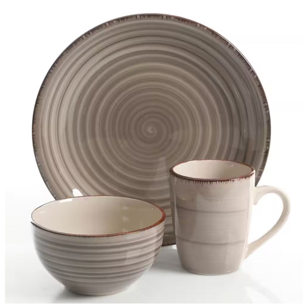 Gibson Home Color Vibes 12-Piece Pastel Stoneware Dinnerware Set