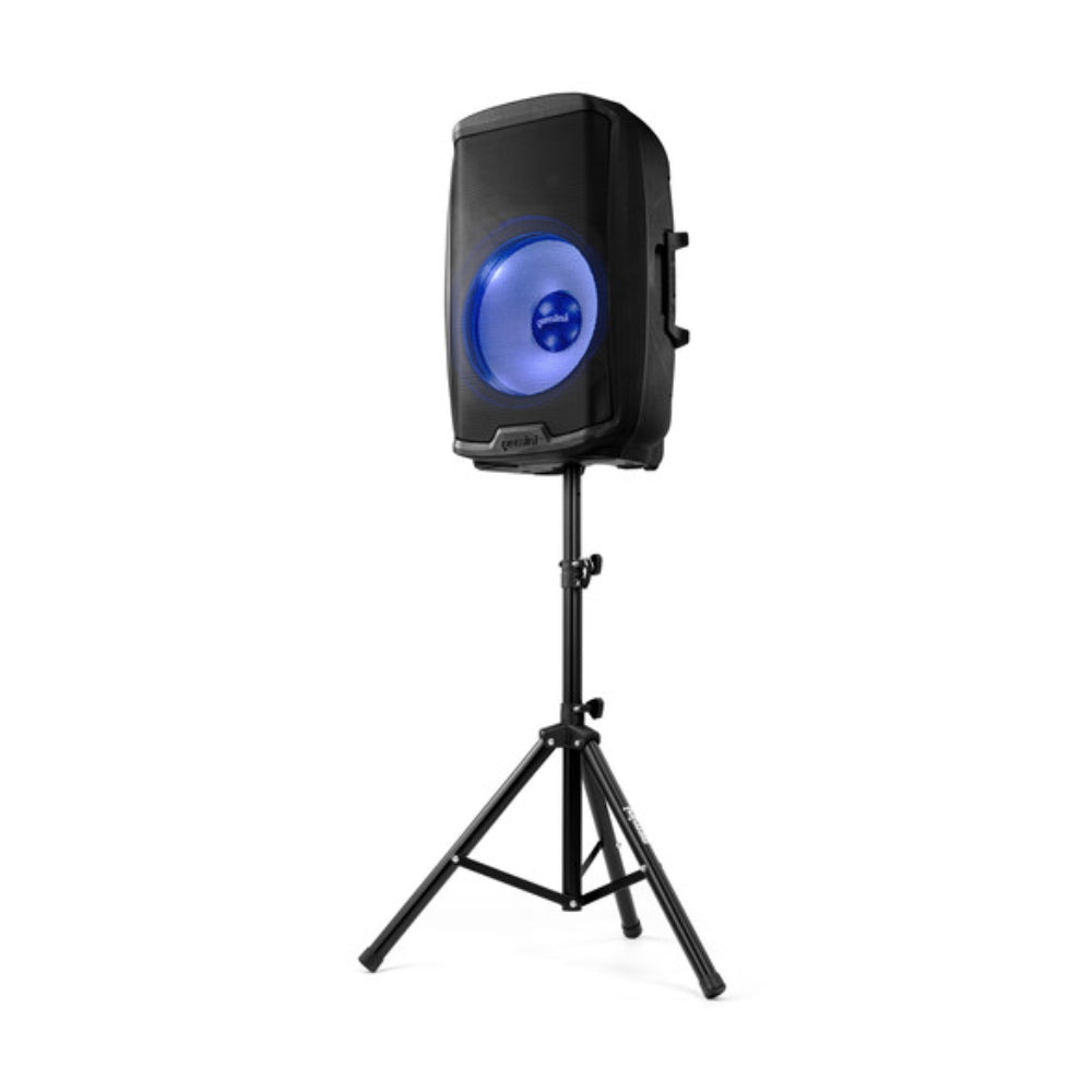 Gemini AS-2115BT-LT-PK 15" 2000W Active Multi LED Bluetooth Loudspeaker with Stand and Wired Microphone - Black