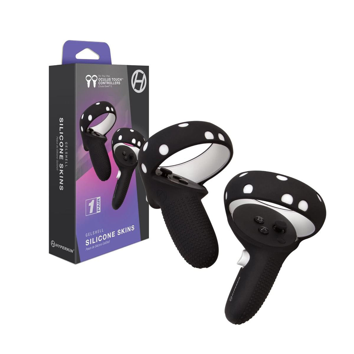 Hyperkin GelShell Silicone Skins Controllers for Oculus Quest 2 Touch Controllers - Black